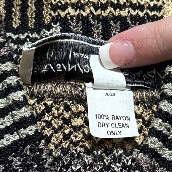 Vintage French Rags Artsy Geometric Print Knit Holiday Chic Substantial Vest 2 - Picture 9 of 11